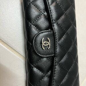 Black Quilted Leather Clutch